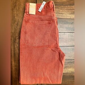 Madewell Red Straight Leg Jeans